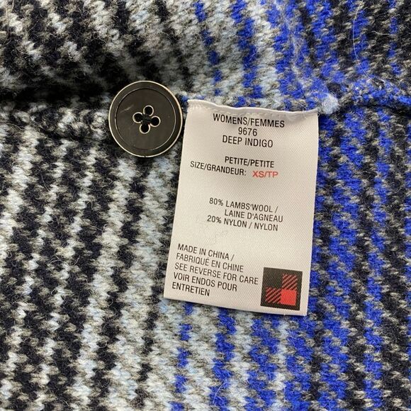 Woolrich Womens Pearce Striped Lambs Wool Cardigan in Deep Indigo XS Petite - Picture 8 of 8